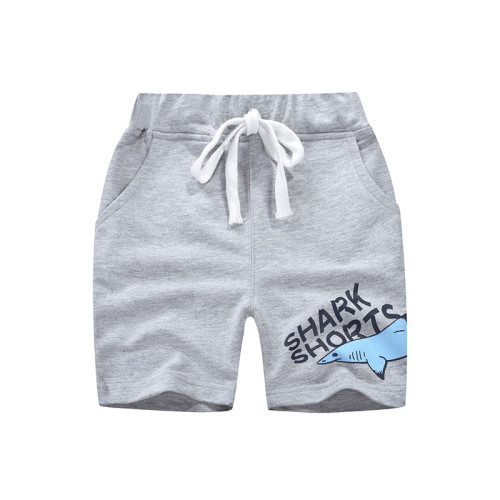 Kids Boys Elastic Waist Shark Pattern Casual Shorts