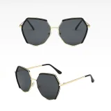 Sunglasses Multicolor Plastic Metal Frame Oversized Polygon Lens Shades