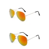 Sunglasses Multicolor Round Bottom Oversized Aviator Sunglasses Retro Flat Top With Metal Frame