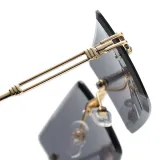 Sunglasses UV Protection Fashion Square Tinted Lens Vintage Rimless Eyewear