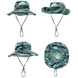 Summer UV Protection Camouflage Wide Brim Outdoor Sunhat Bucket Cap