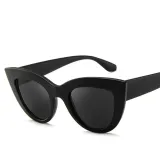 Sunglasses Trendy Cateye Round Bottom Oversized UV Protection Vintage With Frame Shades