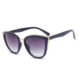 Sunglasses Trendy Cateye UV Protection Vintage With Golden Frame Shades