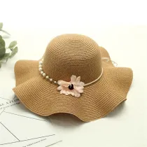 Wave Edge Sun Hat Sand Pearl Flower Sun Hat