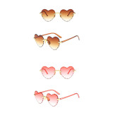 Sunglasses Gradual Heart Shaped Lens Frameless UV Protection Retro Shades
