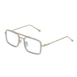 Sunglasses UV Protection Square Tinted Lens Vintage Double Bridge Frame Eyewear