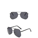 Sunglasses Multicolor Double Bridge Classic Mirrored Aviator Sunglasses With Frame