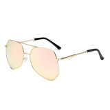 Sunglasses Multicolor Double Bridge Classic Mirrored Aviator Sunglasses With Frame