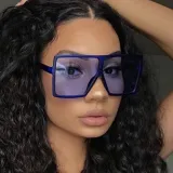 Multicolor Sunglasses Square Oversized UV Protection Retro Flat Top With Frame Unisex