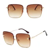 Sunglasses Multicolor Bee Charm Rectangle Oversized Shades Retro Flat Top With Frame