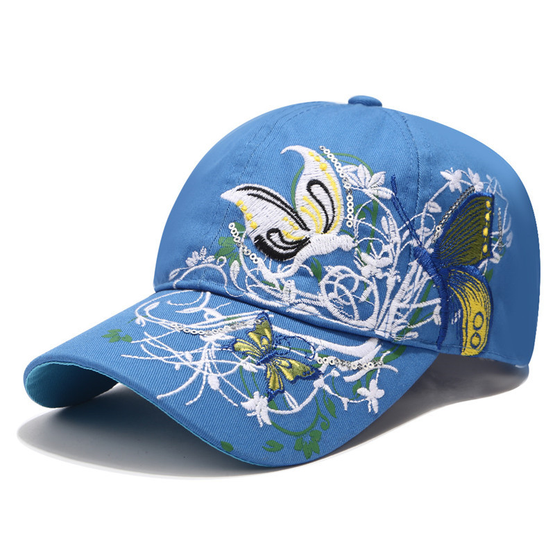 Sequin Butterfly Embroidered Cap Sunscreen Baseball Cap