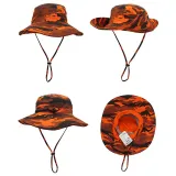 Summer UV Protection Camouflage Wide Brim Outdoor Sunhat Bucket Cap