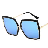 Sunglasses Multicolor Fashion Square Flat Mirrored Lens Metal Plastic Frame