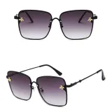 Sunglasses Multicolor Bee Charm Rectangle Oversized Shades Retro Flat Top With Frame