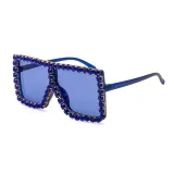 Sunglasses Square And Diamond Decorate Frame UV Protection Shades