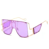 Sunglasses Trendy  Integrated Square Oversized UV400 Protection Trendy Flat Top With Frame