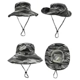 Summer UV Protection Camouflage Wide Brim Outdoor Sunhat Bucket Cap
