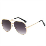 Sunglasses Multicolor Round Bottom Double Bridge Oversized Shades Retro Flat Top With Frame