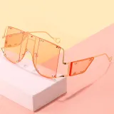 Sunglasses Trendy  Integrated Square Oversized UV400 Protection Trendy Flat Top With Frame