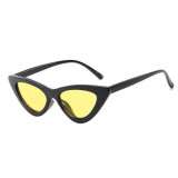 Black Frame Sunglasses Multicolor Triangle Funny Retro Vintage Narrow Cat Eye Shade With Frame