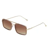 Sunglasses UV Protection Square Tinted Lens Vintage Double Bridge Frame Eyewear