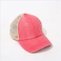 Outdoor Sports Cap Cross Ponytail Hole Baseball Cap