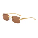 Sunglasses Small Square Lens Metal Leopard Glasses Legs Retro Eyewear