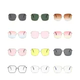 Sunglasses Multicolor Fashion Square Aviators Sunglasses Flat Mirrored Lens