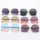 Sunglasses Multicolor Polygon Lens Metal Half Frame Retro Shades