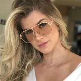 Sunglasses Retro Round Bottom Lens UV400 Mirrored Flat Top Eyewear