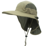 Women UV Protection Wide Brim Outdoor Sunhat With Neck Flap
