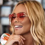 Sunglasses Gradual Heart Shaped Lens Frameless UV Protection Retro Shades