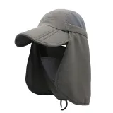 UV Protection Wide Brim Sun Hat With Detachable Peaked Cap