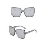 Sunglasses Multicolor Bee Charm Thick Rectangle Oversized Shades Retro Flat Top With Frame