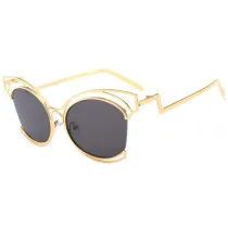 Sunglasses Metal Irregular Glasses Legs Cateye Frame Eyewear