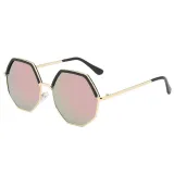 Sunglasses Multicolor Plastic Metal Frame Oversized Octagon Lens Shades