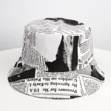Double-Sided Reversible Sunhat Newspaper Bucket Cap