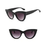Sunglasses Trendy Cateye Round Bottom Oversized UV Protection Vintage With Frame Shades