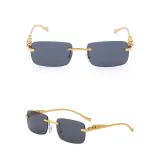 Sunglasses Small Square Lens Metal Leopard Glasses Legs Retro Eyewear