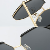 Sunglasses Multicolor Plastic Metal Frame Oversized Polygon Lens Shades