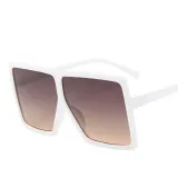 Multicolor Sunglasses Square Oversized UV Protection Retro Flat Top With Frame Unisex