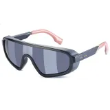 Sunglasses Multicolor Oversized Mirror One Piece Sport Style Windproof Eyewear