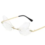 Sunglasses Multicolor Dragonfly Wing Rimless Eyewear Streetwear