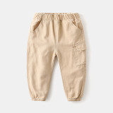 Kids Boys Solid Color Casual Trousers