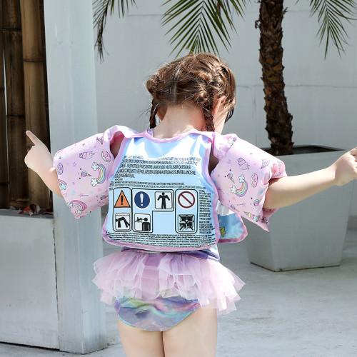 Toddler Kids Print Unicorn Vest with Arms Floats Life Jacket