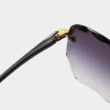 Sunglasses Gradual Square Cutting Lens Frameless UV Protection Retro Shades