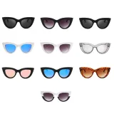Sunglasses Trendy Cateye Round Bottom Oversized UV Protection Vintage With Frame Shades