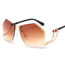 Sunglasses Metal Irregular Glasses Arms Rimless Sunglasses
