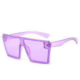 Sunglasses Multicolor Square Integrated Oversized Vintage Flat Top With Frame