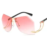 Sunglasses Metal Irregular Glasses Arms Rimless Sunglasses